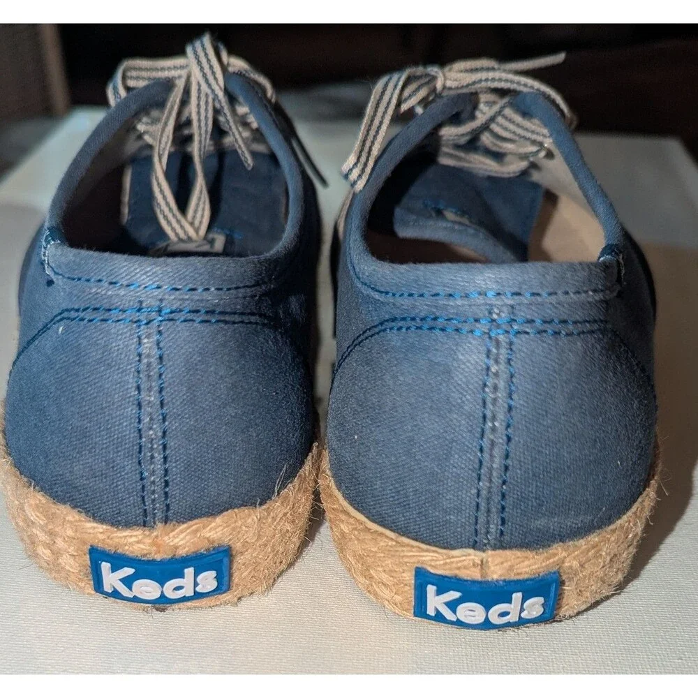 KEDS Women’s Ortholite Size 8 Chambray Jute Lace Up Tennis Shoes Loafers